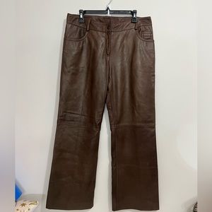NWOT DANIER Vintage brown leather pants